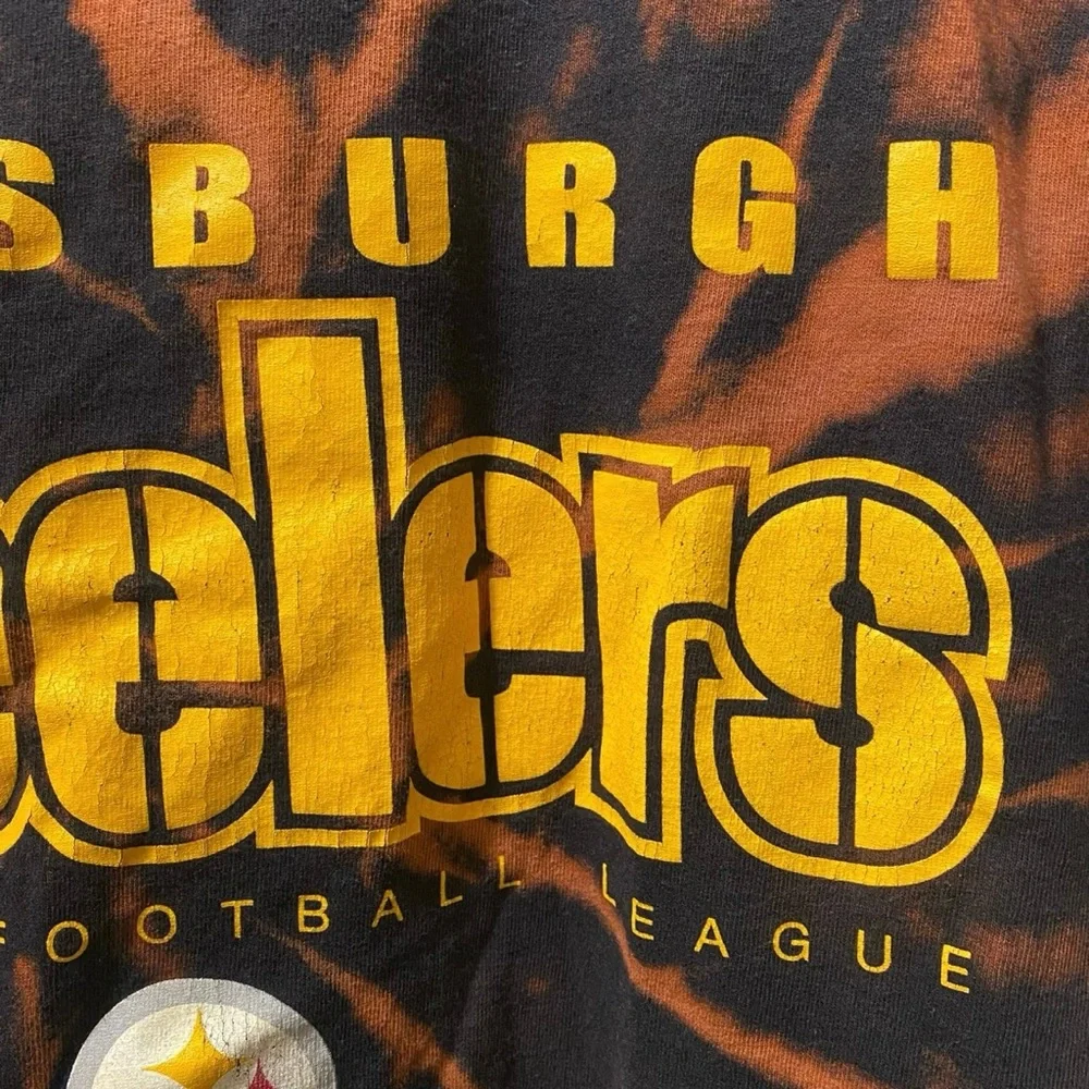 Men’s XL NFL Pittsburgh Steelers Spell Out Upcycled Bleached Tie Dye Shirt - Picture 4 of 10